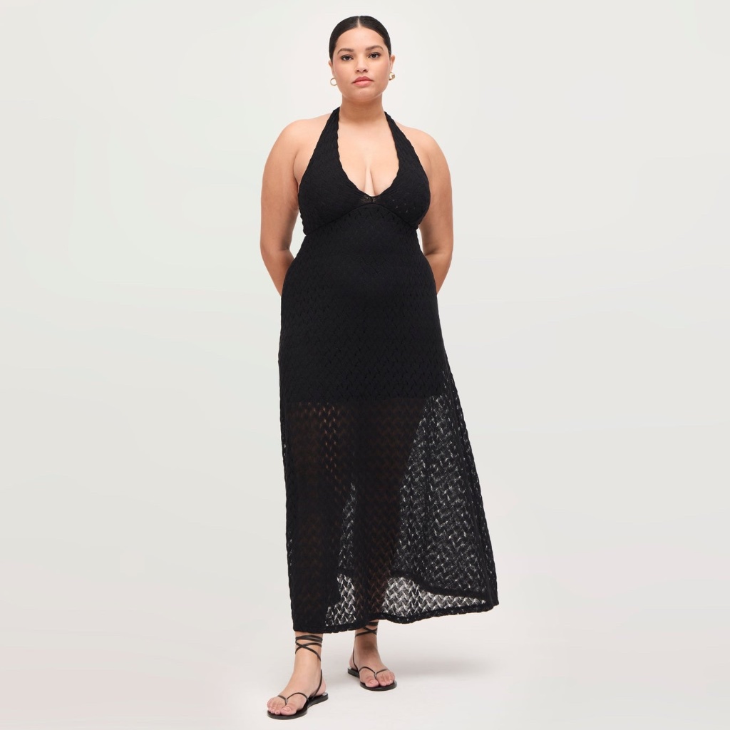 Hill House Home Bela Dress Black Raschel Knit Nwt Xxl Halter